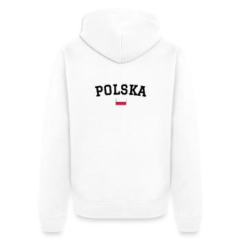 Polen Flagge Design Schwarz - Unisex Premium Bio Zip Hoodie - Weiß - Hinten - Thijin (182cm)