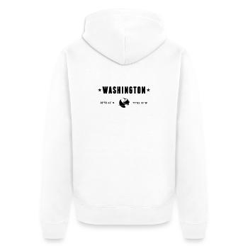 Washington DC Koordinaten Planet Erde - Unisex Premium Bio Zip Hoodie - Weiß - Hinten - Thijin (182cm)