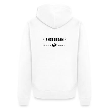 Amsterdam Netherlands Coordinates Gps Globe - Unisex Premium Organic Zip Hoodie - white - Back - Thijin (182cm)
