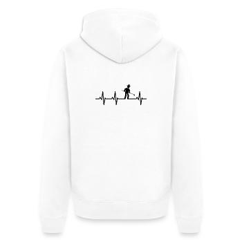 Landwirtschaft Kardiogramm - Unisex Premium Bio Zip Hoodie - Weiß - Hinten - Thijin (182cm)