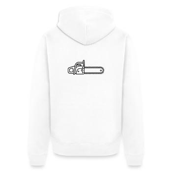 tronçonneuse - Veste à capuche bio Premium Unisexe - blanc - Dos - Thijin (182cm)