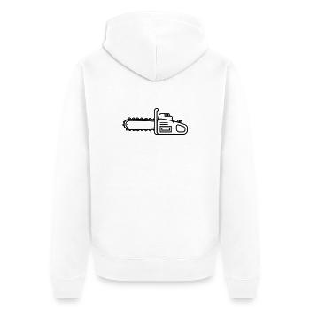 tronçonneuse - Veste à capuche bio Premium Unisexe - blanc - Dos - Thijin (182cm)