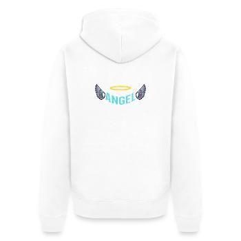 Halo Angel Wings Typography - Unisex Premium Organic Zip Hoodie - white - Back - Thijin (182cm)