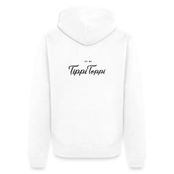 Heute mal TippiToppi - Unisex Premium Bio Zip Hoodie - Weiß - Hinten - Thijin (182cm)