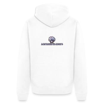 Meerjungfrau im Herzen Muschel-Emblem - Unisex Premium Bio Zip Hoodie - Weiß - Hinten - Thijin (182cm)