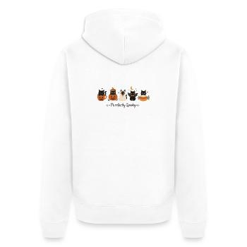 Katzen Halloween - Unisex Premium Bio Zip Hoodie - Weiß - Hinten - Thijin (182cm)