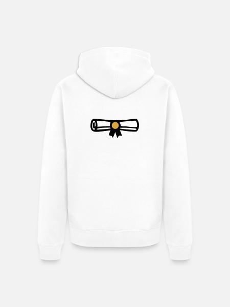 Abschluss Zeugnis Rolle Icon - Unisex Premium Bio Zip Hoodie - Weiß