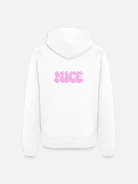 Schöne pastellrosa Bläschen - Unisex Premium Bio Zip Hoodie - Weiß
