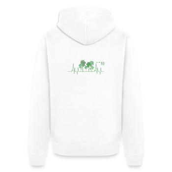 Baum Herzschlag Wald Natur Förster - Unisex Premium Bio Zip Hoodie - Weiß - Hinten - Thijin (182cm)