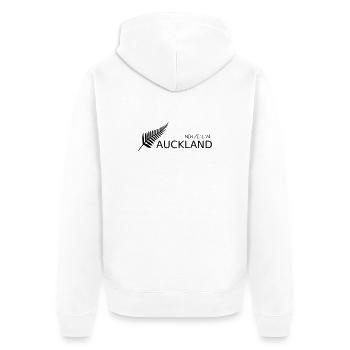 Ville des Voiles Auckland Nouvelle-Zélande - Veste à capuche bio Premium Unisexe - blanc - Dos - Thijin (182cm)