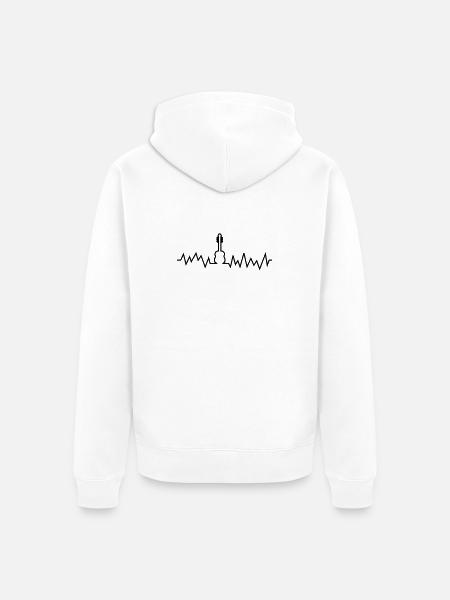 gitarre - Unisex Premium Organic Zip Hoodie - white