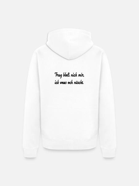 Berliner Sprüche 1 - Unisex Premium Bio Zip Hoodie - Weiß