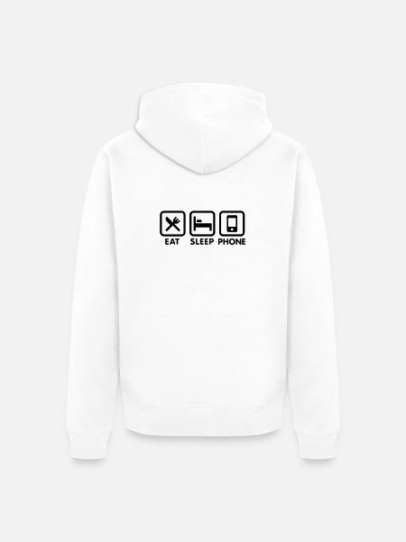 Eat Sleep Phone - Unisex Premium Organic Zip Hoodie - white