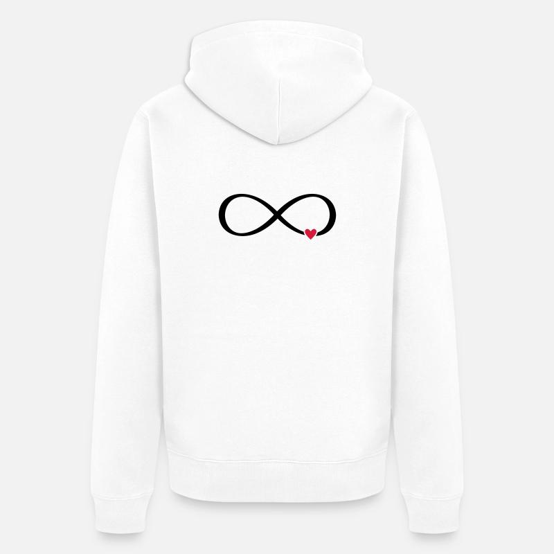Signe infini coeur cadeau d'amour - Veste à capuche bio Premium Unisexe - blanc