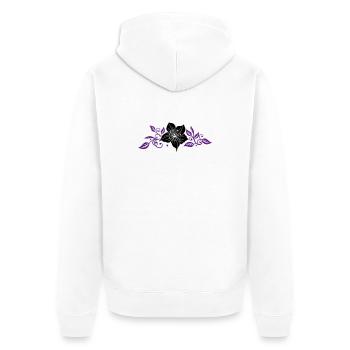 Lily avec des feuilles. Ornement. - Veste à capuche bio Premium Unisexe - blanc - Dos - Thijin (182cm)