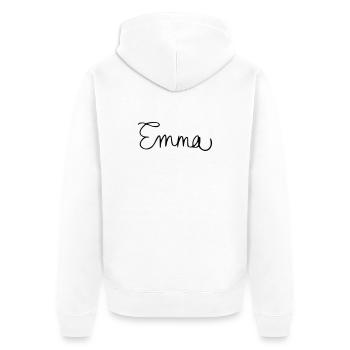 Emma - Unisex Premium Bio Zip Hoodie - Weiß - Hinten - Thijin (182cm)