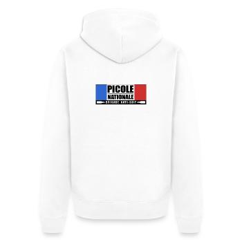 Picole nationale - Veste à capuche bio Premium Unisexe - blanc - Dos - Thijin (182cm)