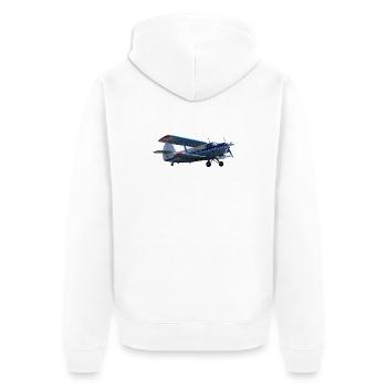 An-2 - Unisex Premium Bio Zip Hoodie - Weiß - Hinten - Thijin (182cm)