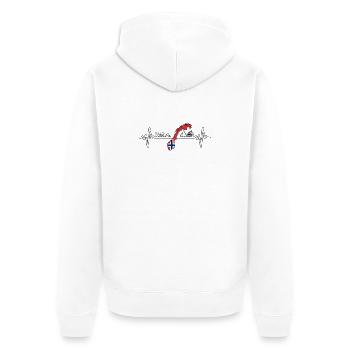Norway Camper Norwegen Camping Design - Unisex Premium Bio Zip Hoodie - Weiß - Hinten - Thijin (182cm)