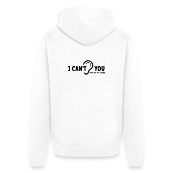 Deaf, hard of hearing, deafness, hearing loss sign - Unisex Premium Organic Zip Hoodie - white - Back - Thijin (182cm)