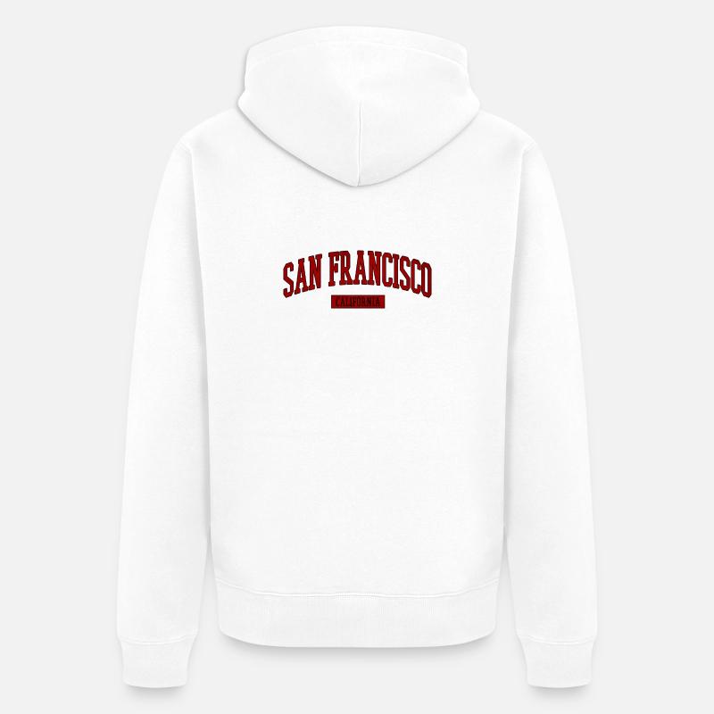 Lettrage rétro de San Francisco - Veste à capuche bio Premium Unisexe - blanc