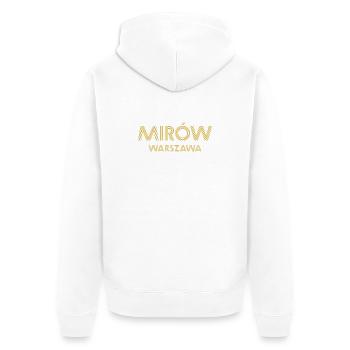 MIROW Warszawa Warsaw Warschau - Unisex Premium Bio Zip Hoodie - Weiß - Hinten - Thijin (182cm)