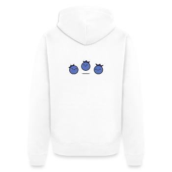 Blueberries | Blueberry | The three of us - Unisex Premium Organic Zip Hoodie - white - Back - Thijin (182cm)