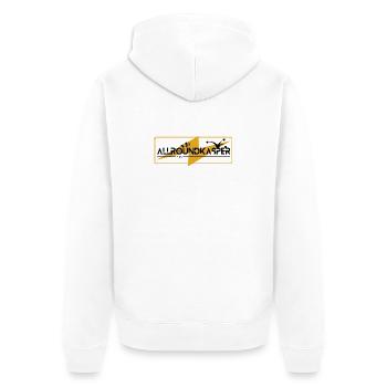 Allroundkasper - Unisex Premium Organic Zip Hoodie - white - Back - Thijin (182cm)