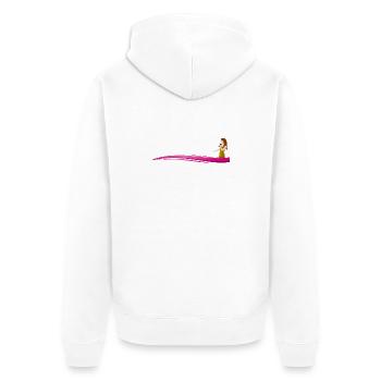 Singing woman | Sängerin auf Welle - Unisex Premium Bio Zip Hoodie - Weiß - Hinten - Thijin (182cm)