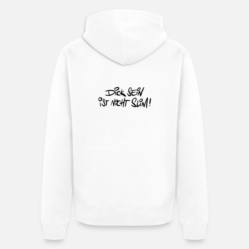 Dicksein Humour Dire Jeu De Mots - Veste à capuche bio Premium Unisexe - blanc