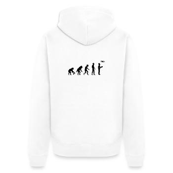 Développement de l’évolution du pilote de drone Funny Design - Veste à capuche bio Premium Unisexe - blanc - Dos - Thijin (182cm)