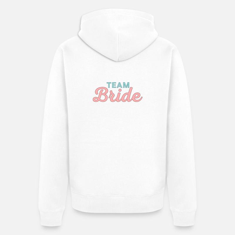 Équipe Bride ! Personnalisable - Veste à capuche bio Premium Unisexe - blanc