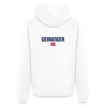 GEIRANGER, Norvège - Veste à capuche bio Premium Unisexe - blanc - Dos - Thijin (182cm)