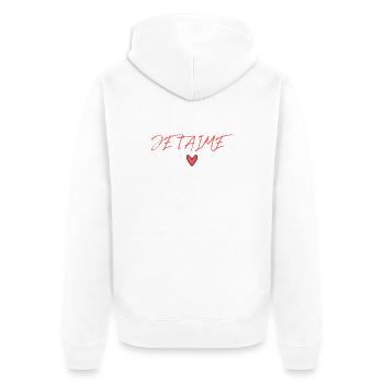 VALENTINSTAG. Junggesellinnenabschied. ICH LIEBE DICH. ICH LIEBE DICH. LIEBE - Unisex Premium Bio Zip Hoodie - Weiß - Hinten - Thijin (182cm)