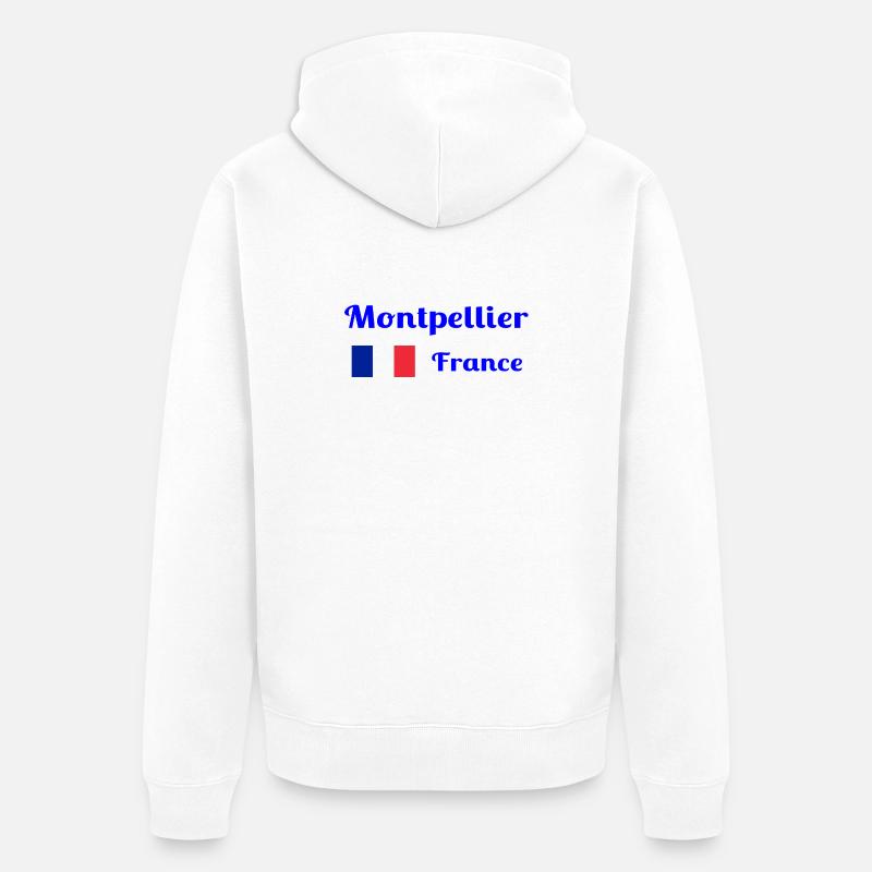 Montpellier, Frankreich - Stilvolle Drucke - Unisex Premium Bio Zip Hoodie - Weiß