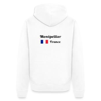 Montpellier, France- Stylish prints - Unisex Premium Organic Zip Hoodie - white - Back - Thijin (182cm)