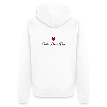 Bester Bonuspapa - Unisex Premium Bio Zip Hoodie - Weiß - Hinten - Thijin (182cm)