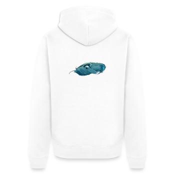 Majestic Manta Ray II : Underwater Grace - Unisex Premium Organic Zip Hoodie - white - Back - Thijin (182cm)