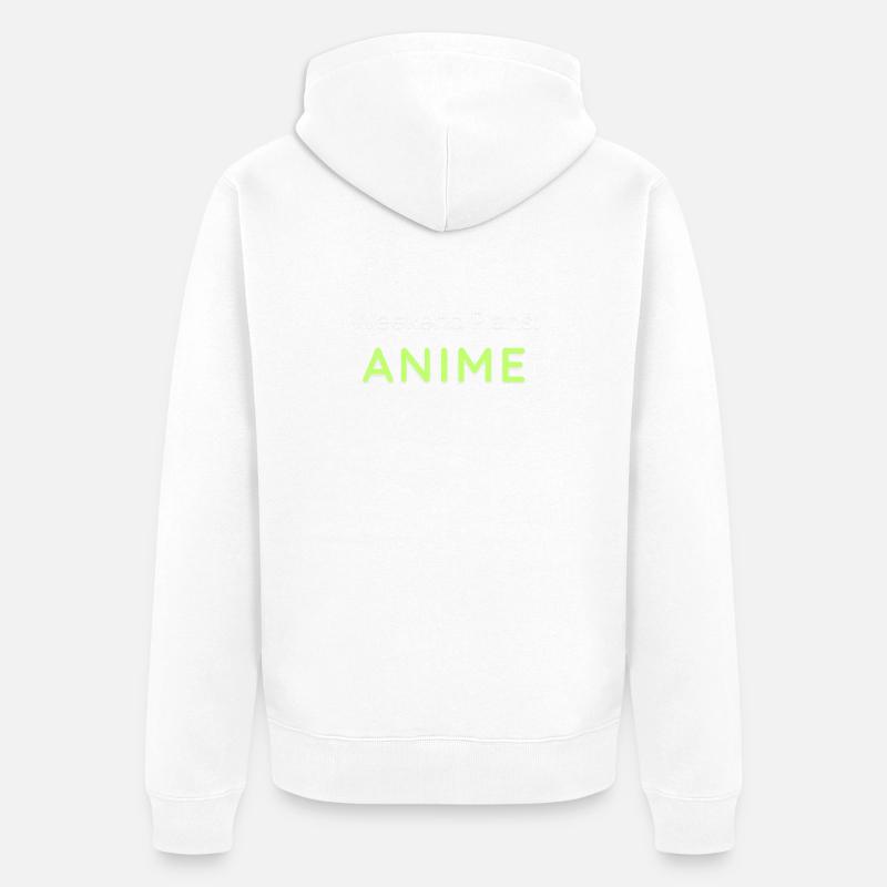 Anime Weekend Plans Conception graphique - Veste à capuche bio Premium Unisexe - blanc