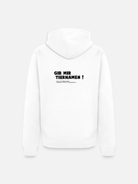 Give me animal names - Unisex Premium Organic Zip Hoodie - white