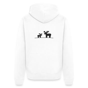 Moose Silhouette Forest - Unisex Premium Organic Zip Hoodie - white - Back - Thijin (182cm)