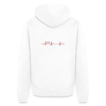 Figure Skating Girl Heartbeat EKG Icey Skater Girl - Unisex Premium Organic Zip Hoodie - white - Back - Thijin (182cm)