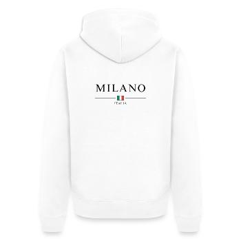 Milano italia - Unisex Premium Organic Zip Hoodie - white - Back - Thijin (182cm)