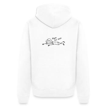 Mama Est 2025 Reclining Design - Unisex Premium Organic Zip Hoodie - white - Back - Thijin (182cm)