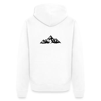 Mountains Outdoor Motif as Drawing - Unisex Premium Organic Zip Hoodie - white - Back - Thijin (182cm)