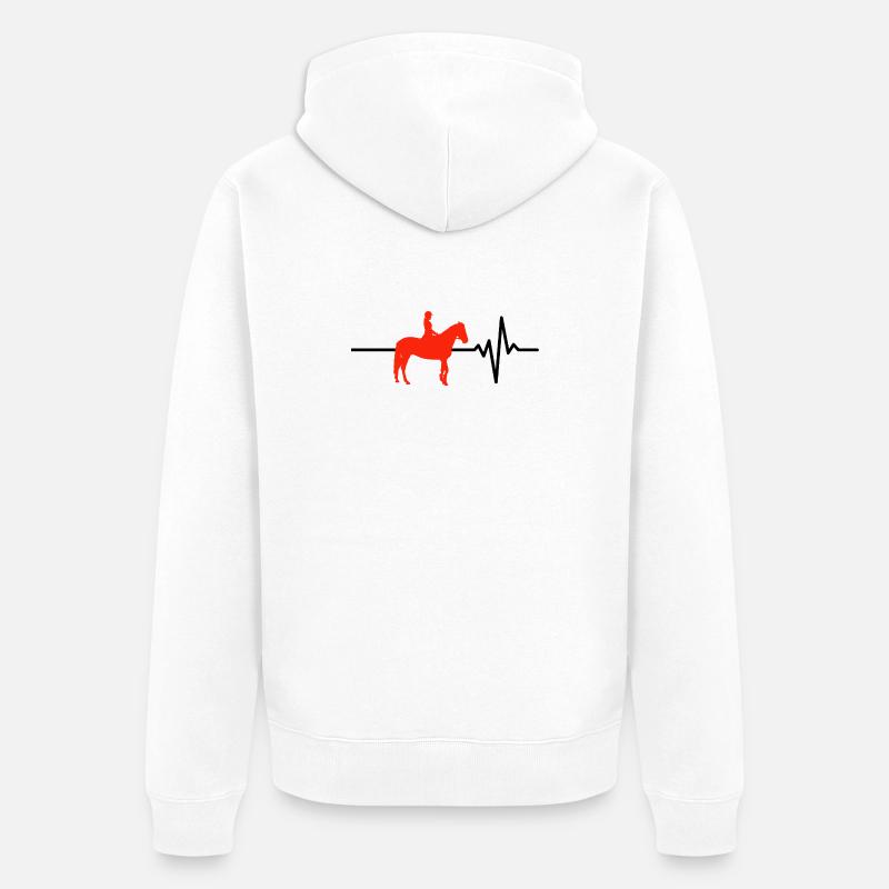 Heartbeat Riding – Cheval dans le sang - Veste à capuche bio Premium Unisexe - blanc