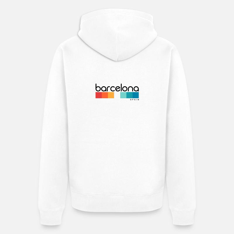 Barcelone - Espagne - Espagne - Espagne - Veste à capuche bio Premium Unisexe - blanc