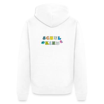 Schulkind  - Unisex Premium Bio Zip Hoodie - Weiß - Hinten - Thijin (182cm)