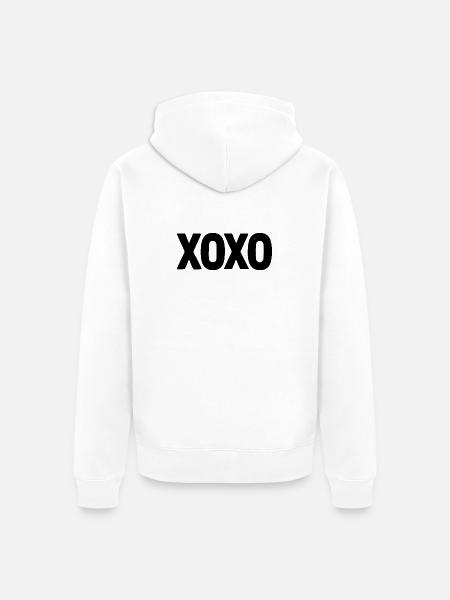 Cute Dachshund XOXO Dog Love Design - Unisex Premium Organic Zip Hoodie - white