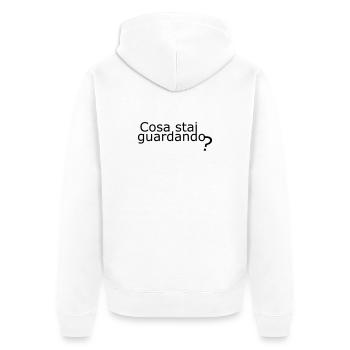 Suchen - Unisex Premium Bio Zip Hoodie - Weiß - Hinten - Thijin (182cm)